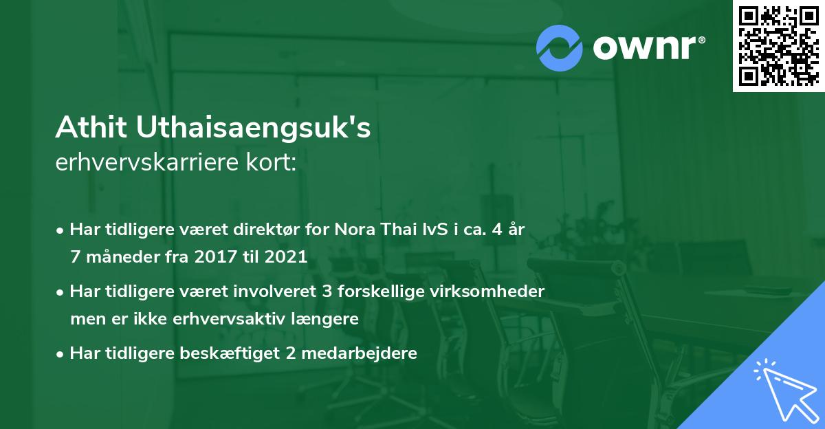 Athit Uthaisaengsuk's erhvervskarriere kort