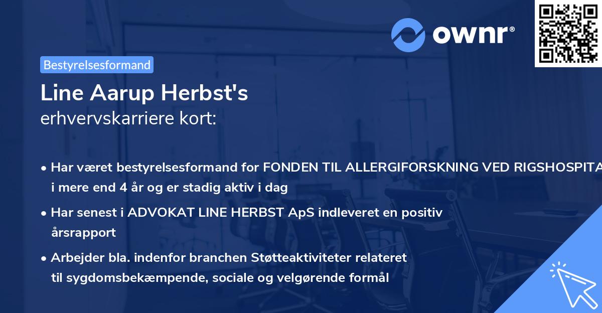 Line Aarup Herbst's erhvervskarriere kort