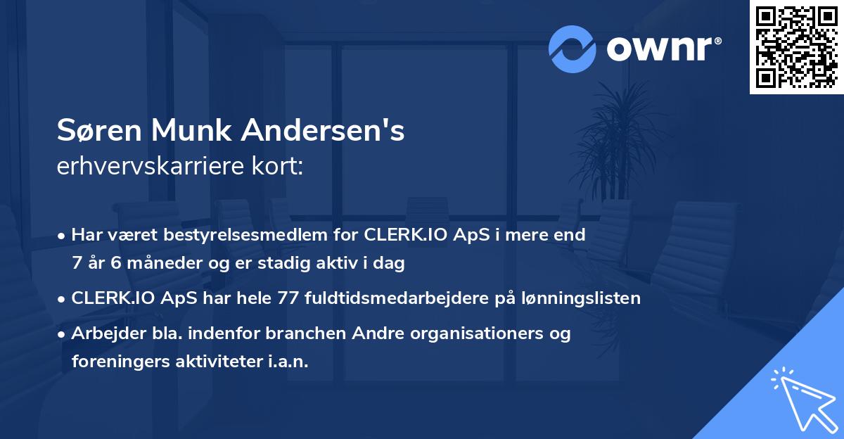 Søren Munk Andersen's erhvervskarriere kort