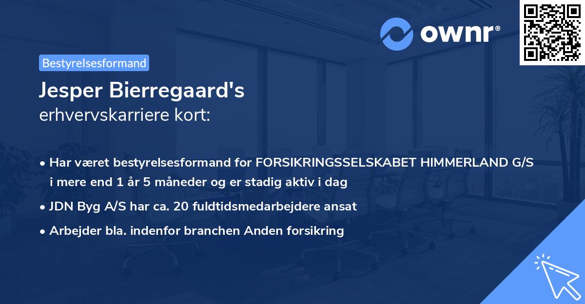 Jesper Bierregaard's erhvervskarriere kort