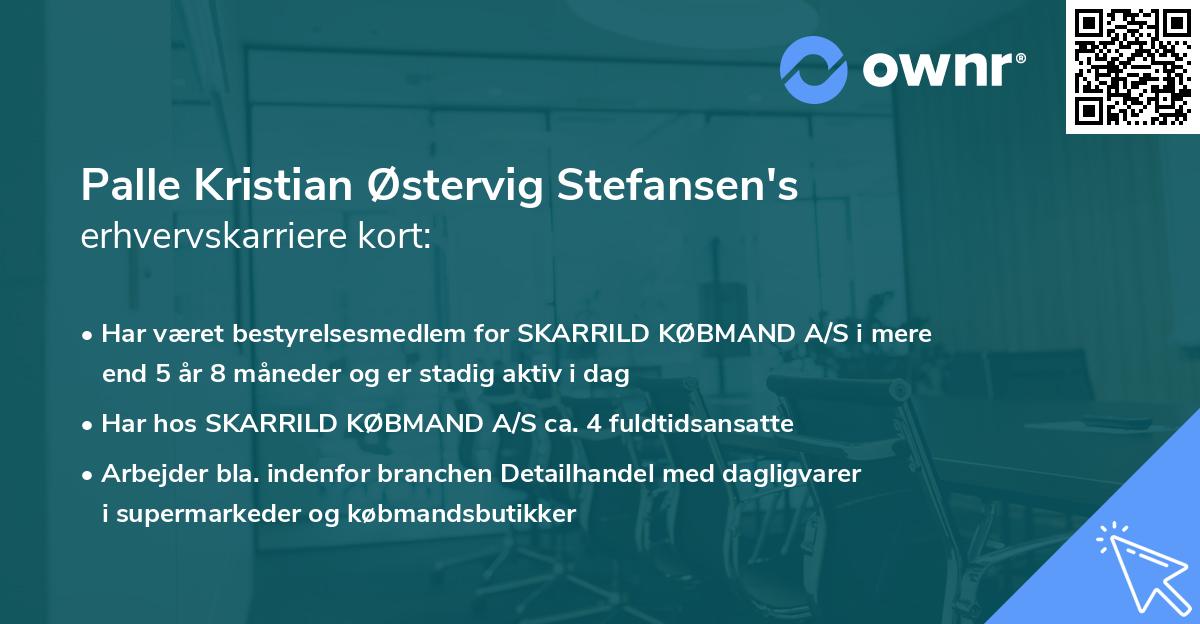 Palle Kristian Østervig Stefansen's erhvervskarriere kort