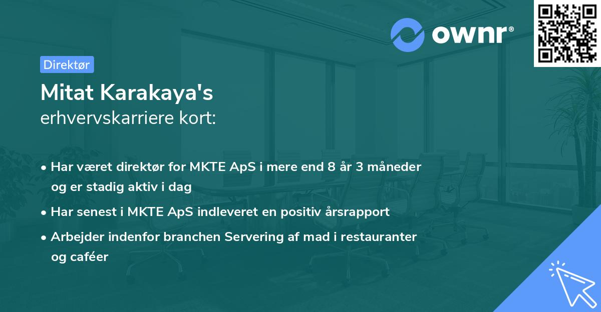 Mitat Karakaya's erhvervskarriere kort