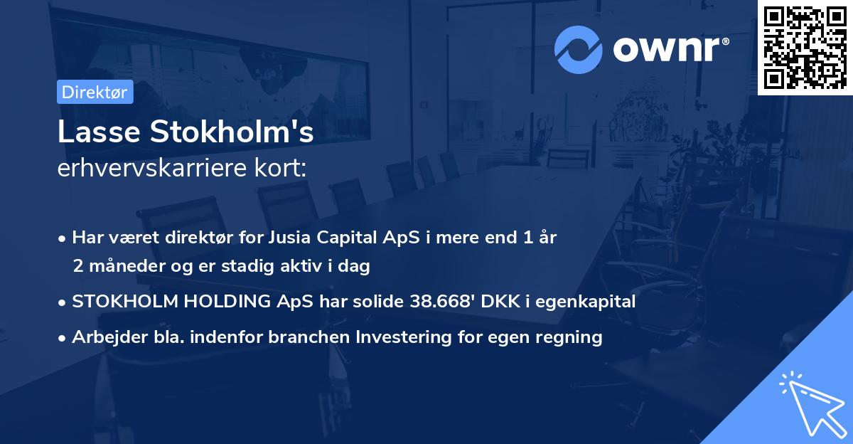 Lasse Stokholm's erhvervskarriere kort