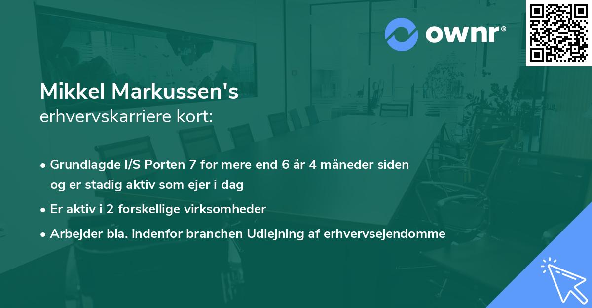 Mikkel Markussen's erhvervskarriere kort