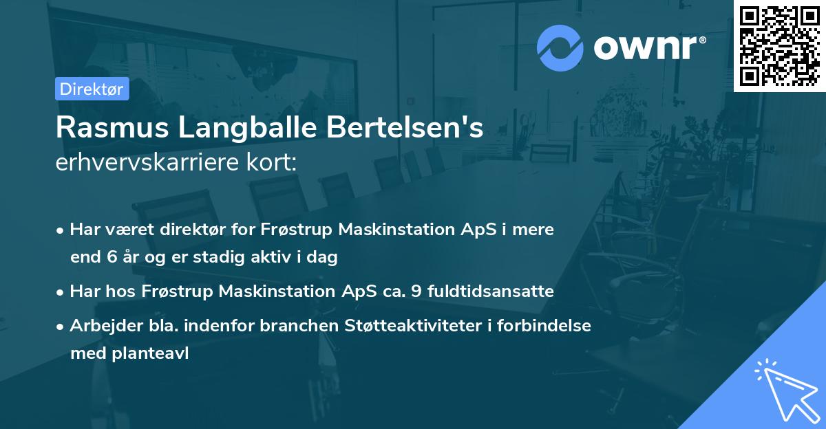 Rasmus Langballe Bertelsen's erhvervskarriere kort