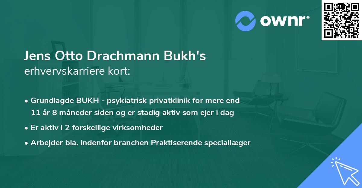 Jens Otto Drachmann Bukh's erhvervskarriere kort