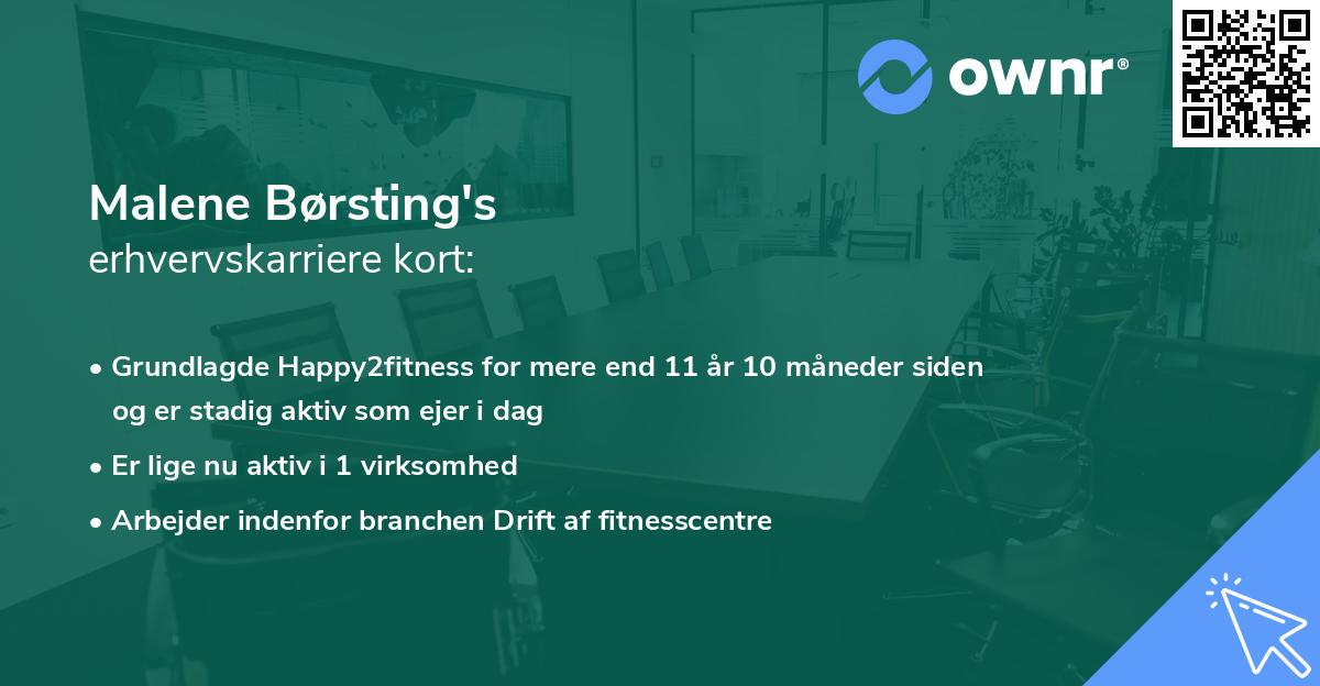 Malene Børsting's erhvervskarriere kort