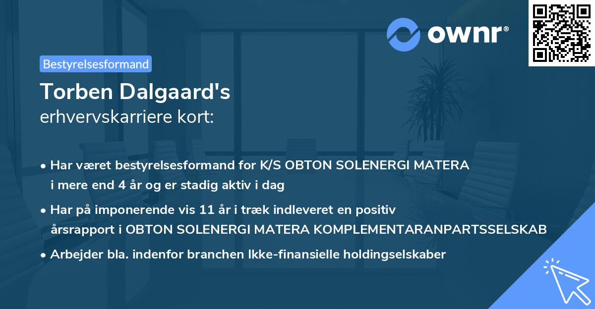 Torben Dalgaard's erhvervskarriere kort