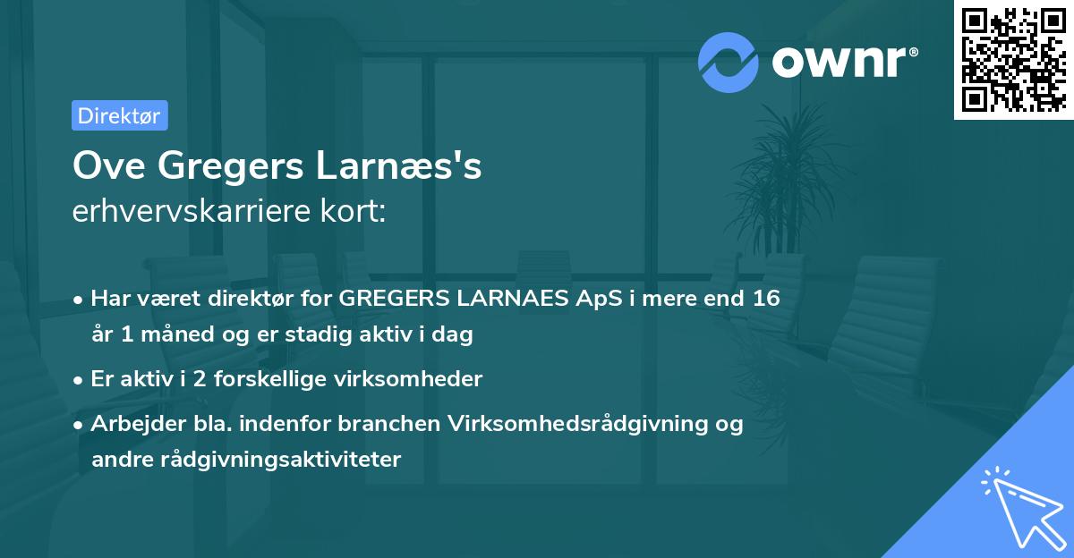 Ove Gregers Larnæs's erhvervskarriere kort