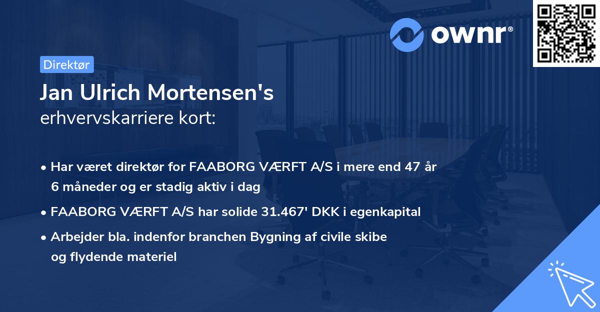 Jan Ulrich Mortensen's erhvervskarriere kort