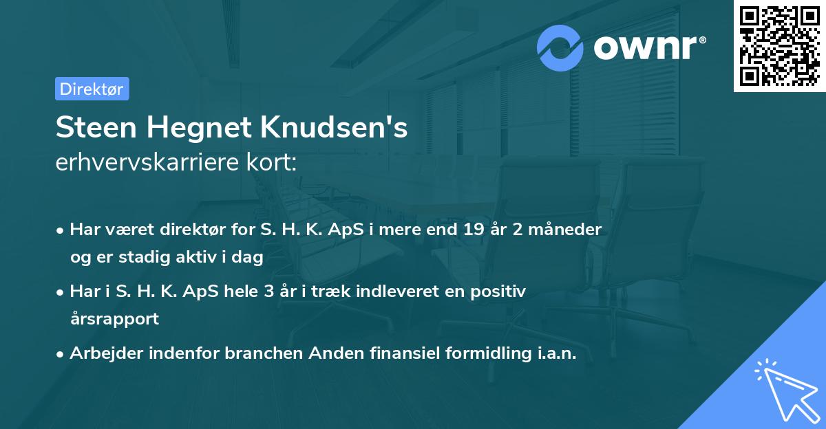 Steen Hegnet Knudsen's erhvervskarriere kort