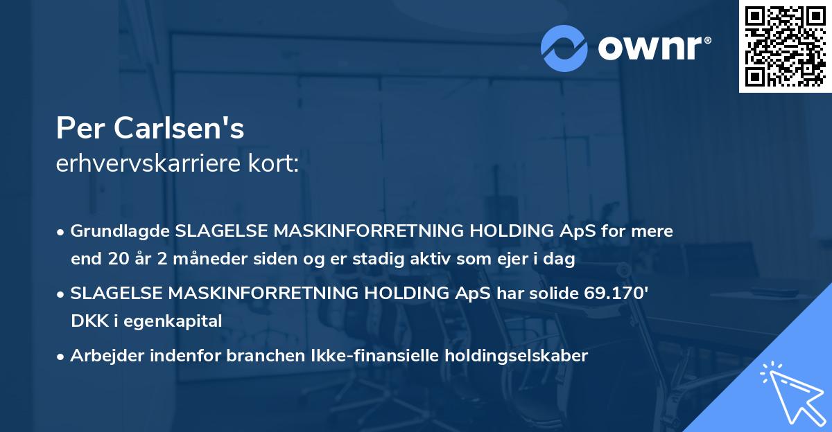Per Carlsen's erhvervskarriere kort