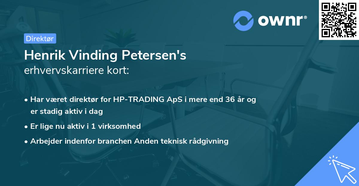 Henrik Vinding Petersen's erhvervskarriere kort