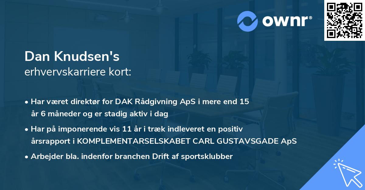 Dan Knudsen's erhvervskarriere kort