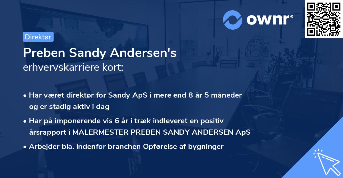 Preben Sandy Andersen's erhvervskarriere kort