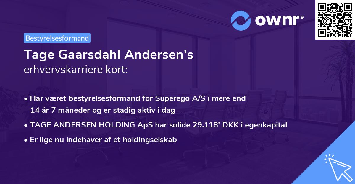 Tage Gaarsdahl Andersen's erhvervskarriere kort