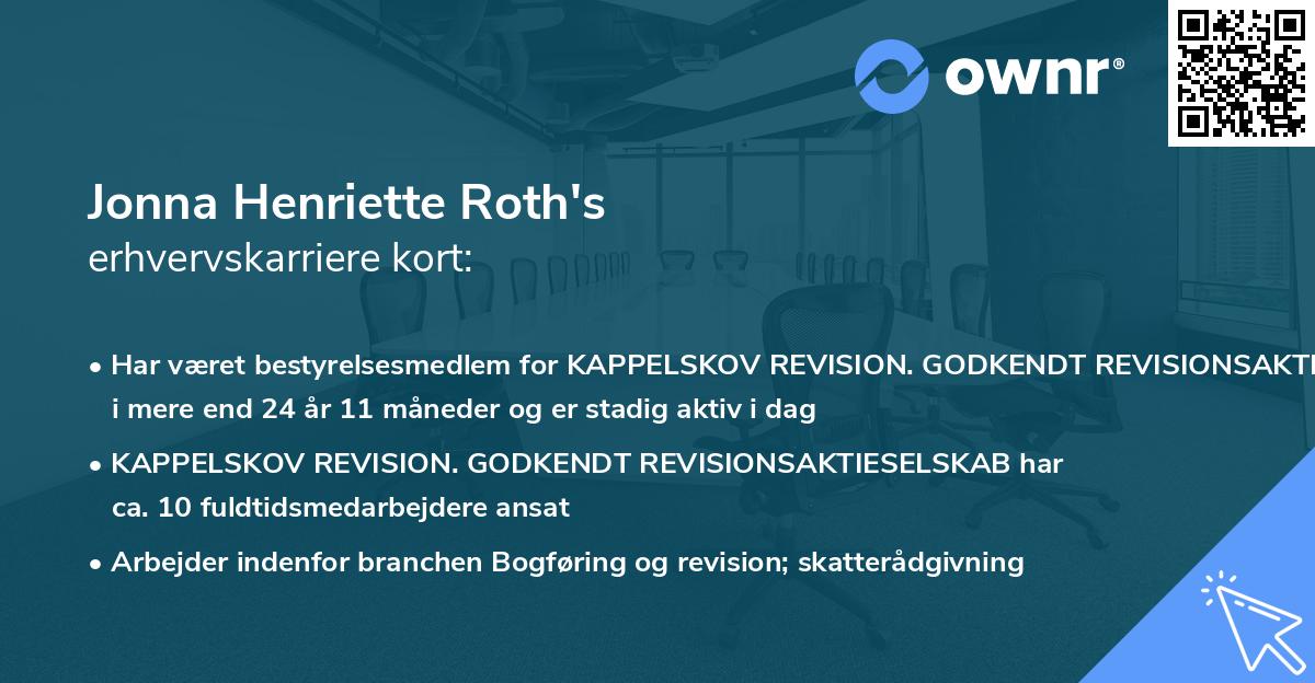 Jonna Henriette Roth's erhvervskarriere kort