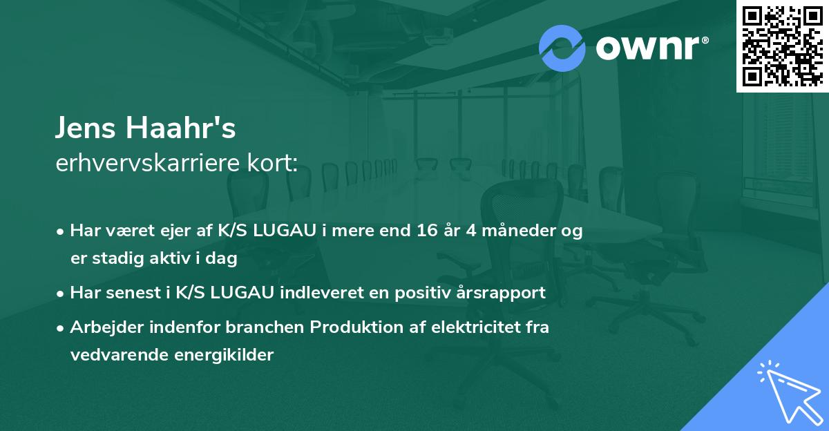 Jens Haahr's erhvervskarriere kort