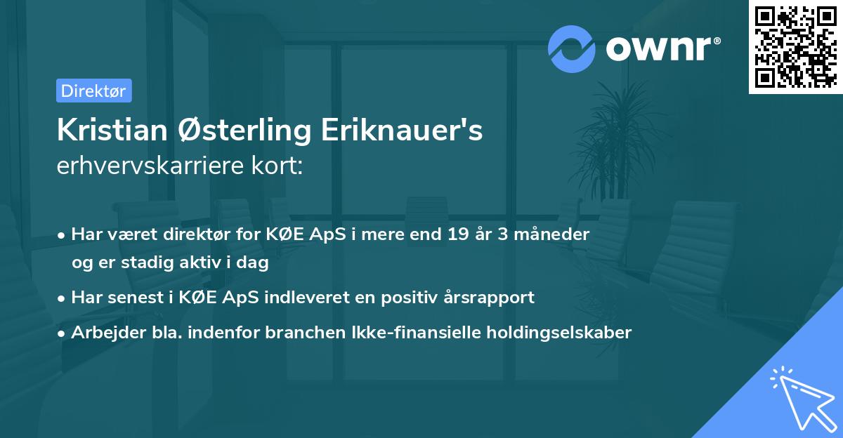 Kristian Østerling Eriknauer's erhvervskarriere kort