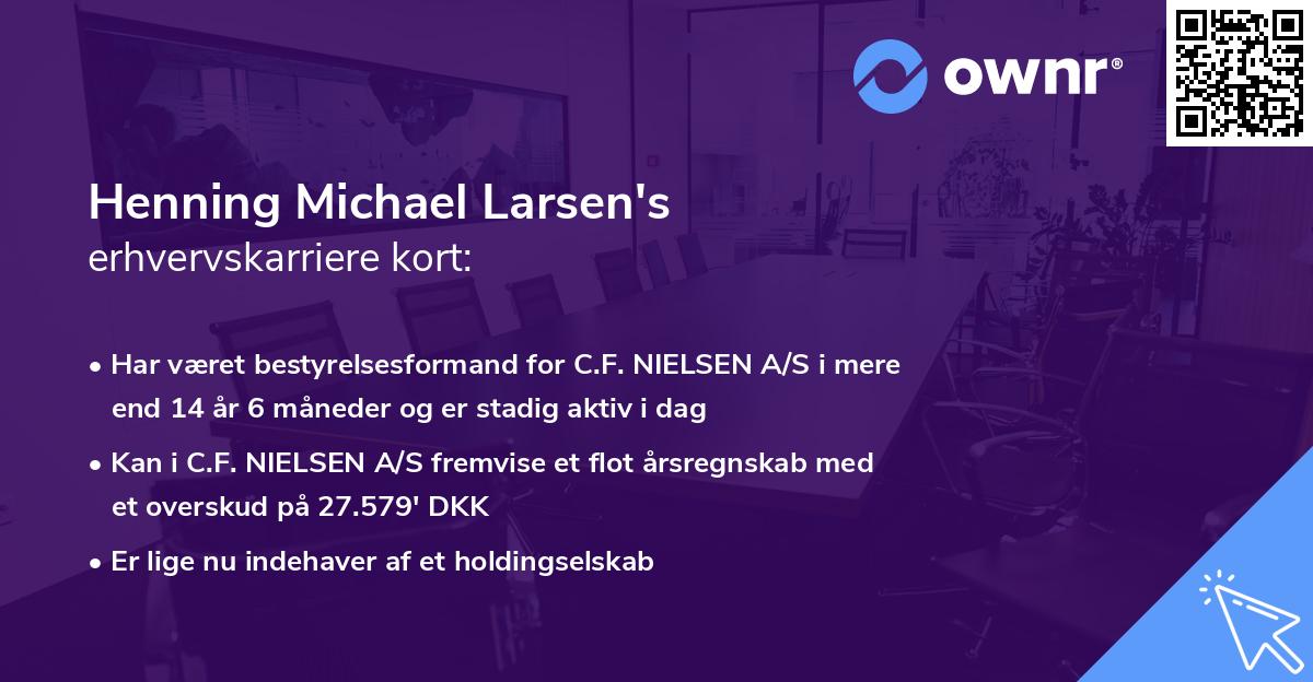 Henning Michael Larsen's erhvervskarriere kort