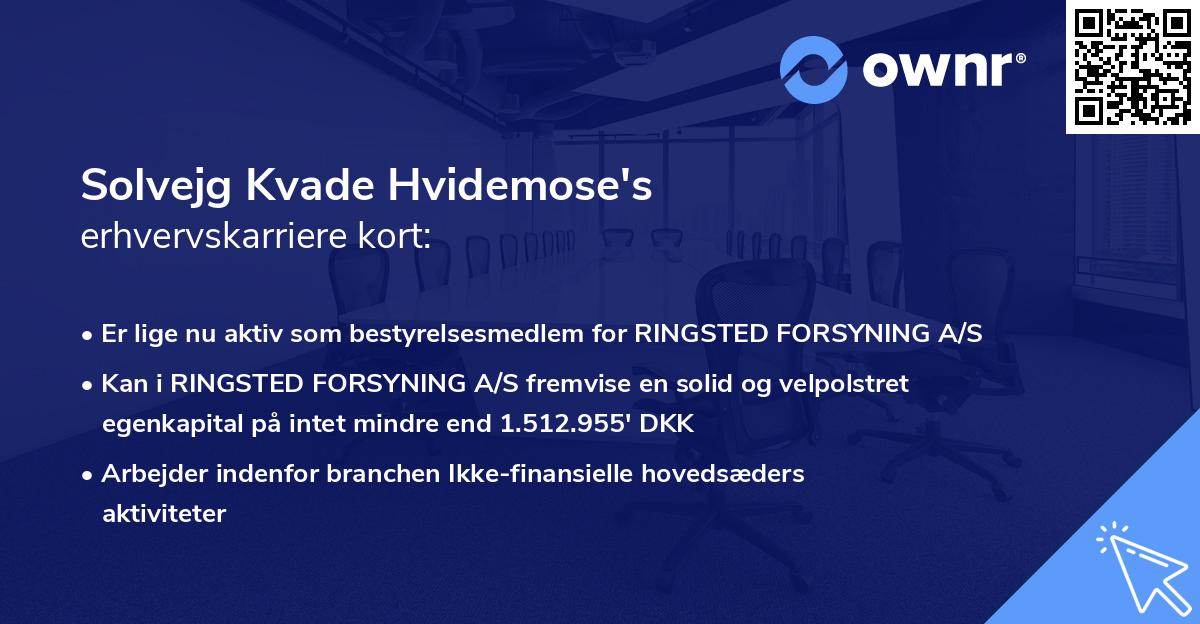 Solvejg Kvade Hvidemose's erhvervskarriere kort