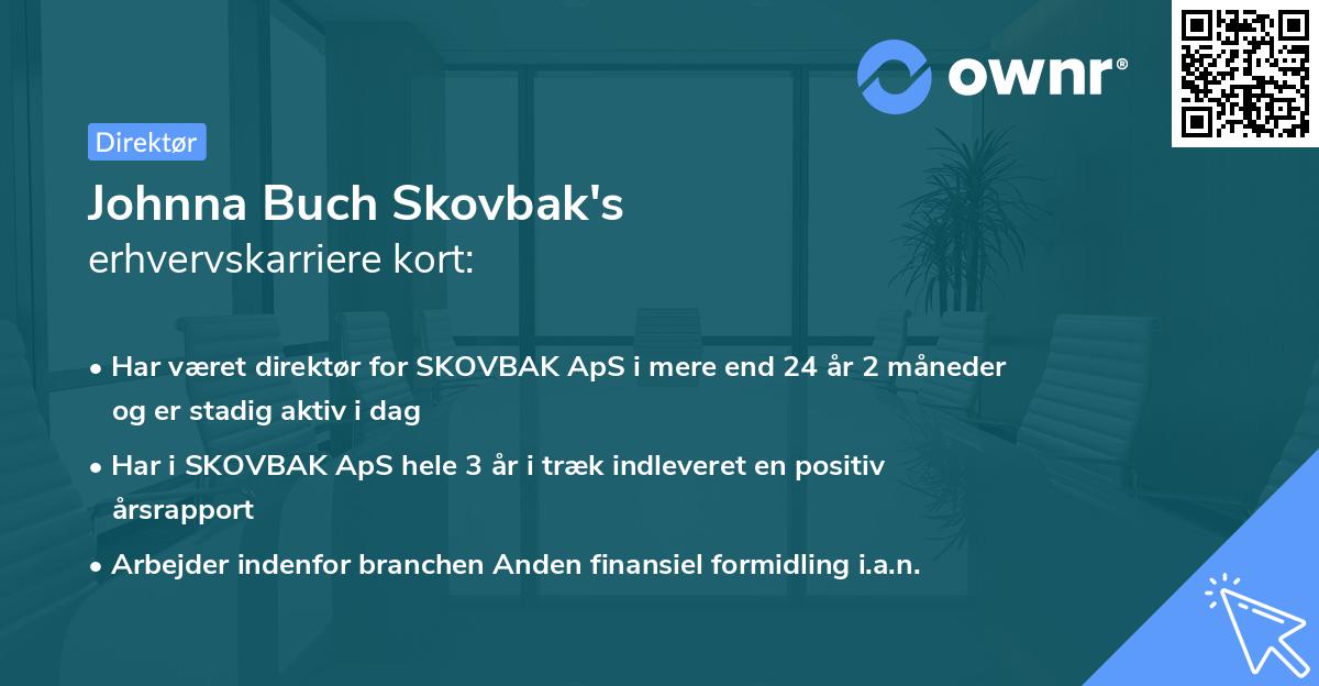 Johnna Buch Skovbak's erhvervskarriere kort
