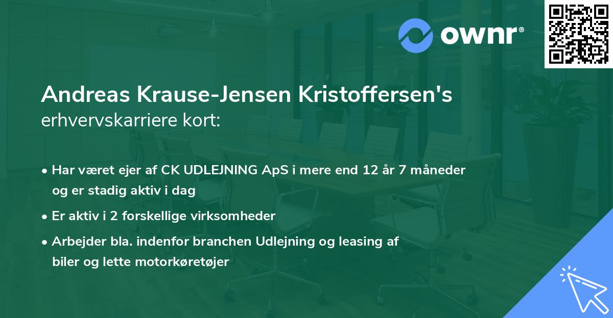 Andreas Krause-Jensen Kristoffersen's erhvervskarriere kort