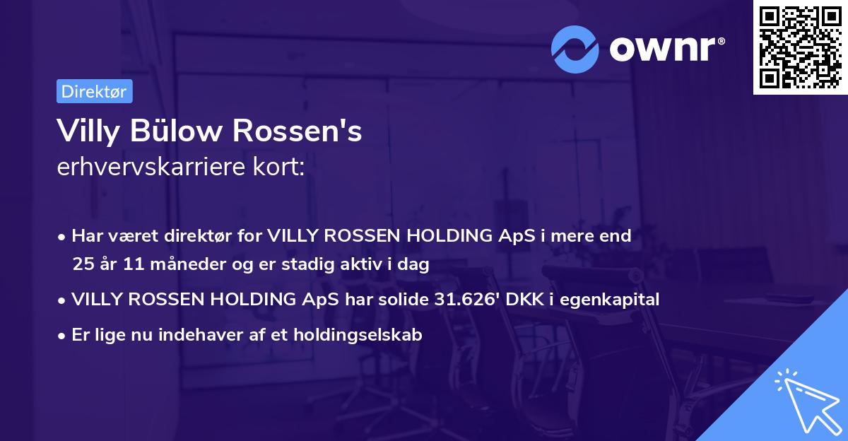 Villy Bülow Rossen's erhvervskarriere kort