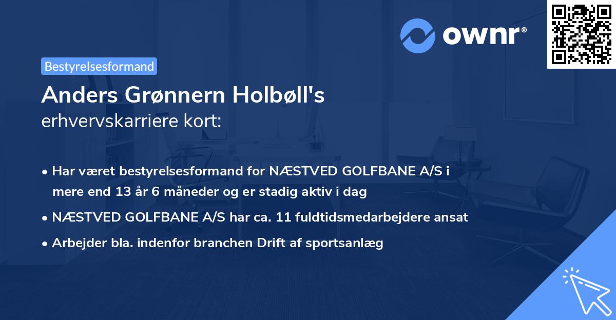 Anders Grønnern Holbøll's erhvervskarriere kort
