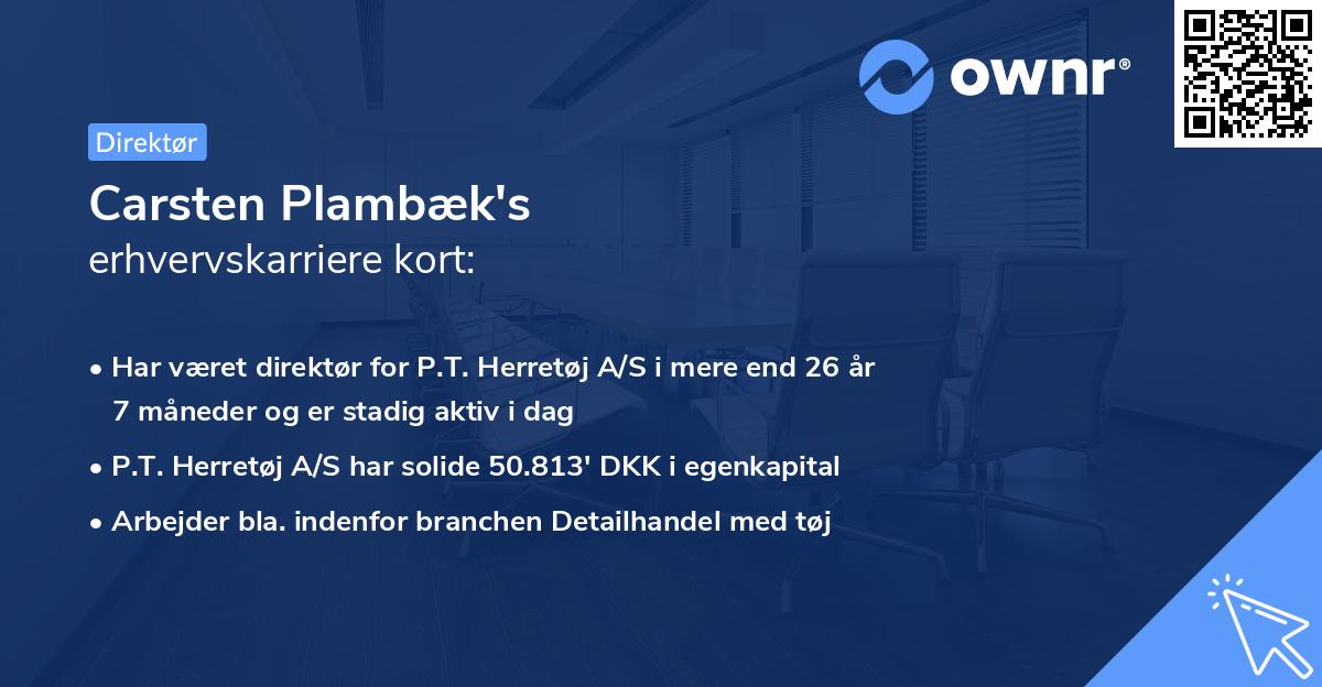 Carsten Plambæk's erhvervskarriere kort