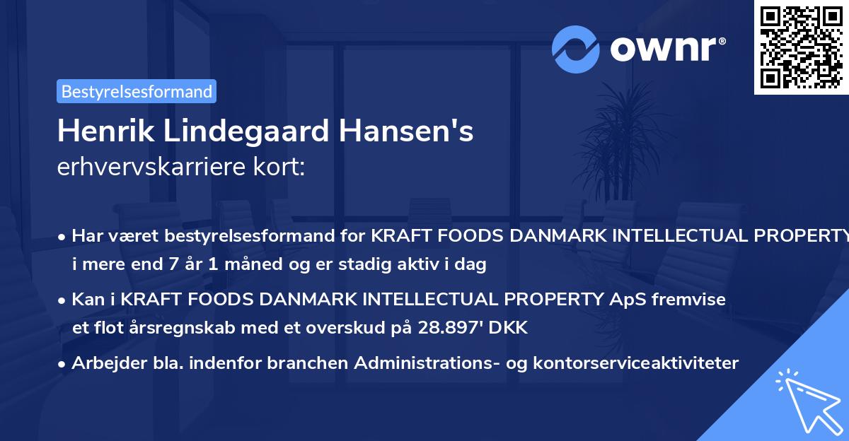 Henrik Lindegaard Hansen's erhvervskarriere kort