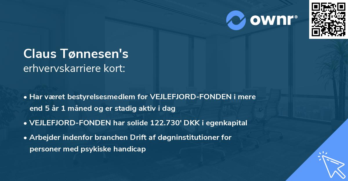 Claus Tønnesen's erhvervskarriere kort