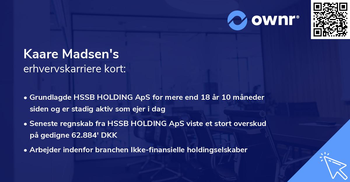 Kaare Madsen's erhvervskarriere kort