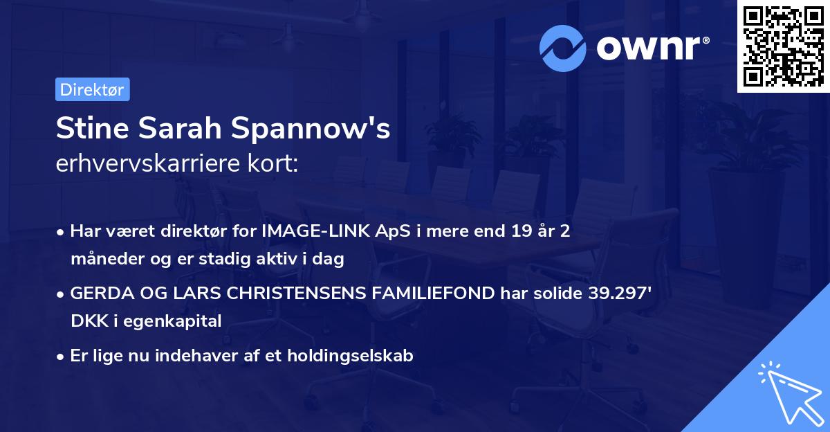 Stine Sarah Spannow's erhvervskarriere kort