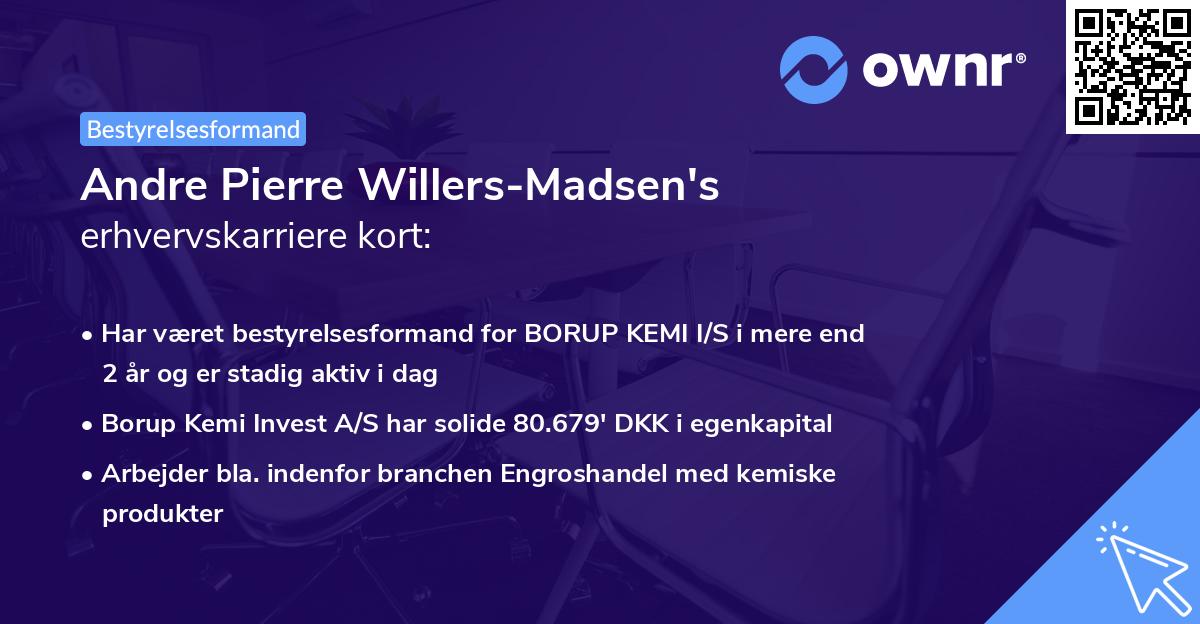 Andre Pierre Willers-Madsen's erhvervskarriere kort