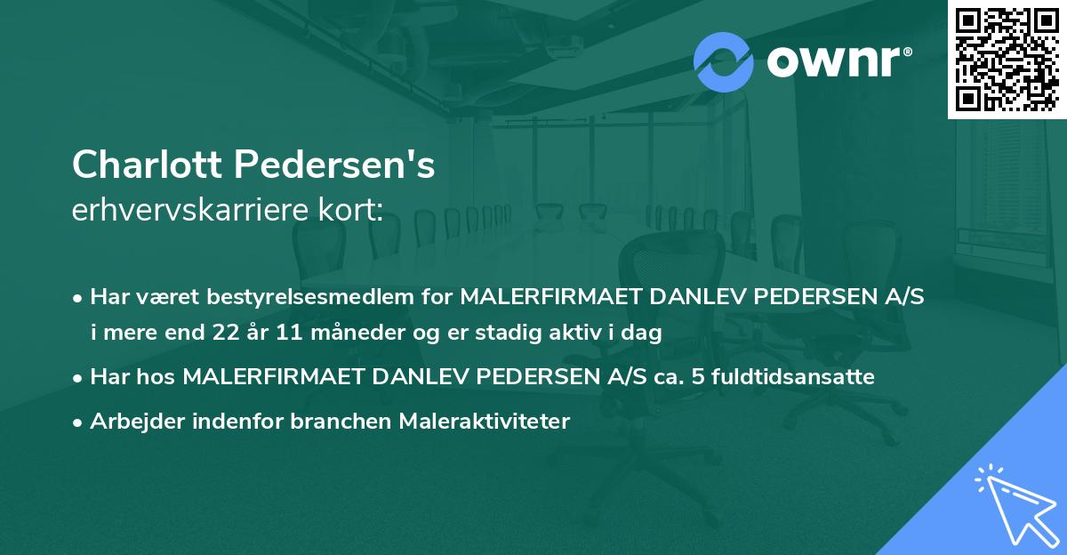 Charlott Pedersen's erhvervskarriere kort