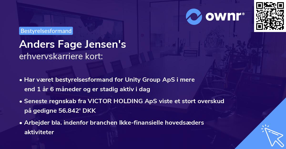 Anders Fage Jensen's erhvervskarriere kort