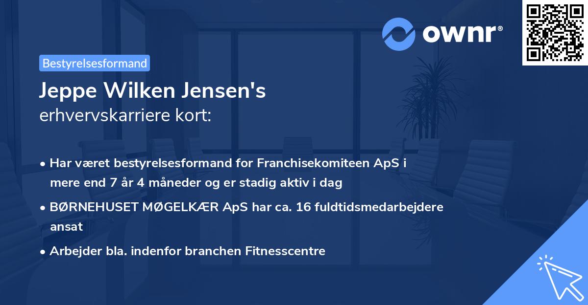 Jeppe Wilken Jensen's erhvervskarriere kort