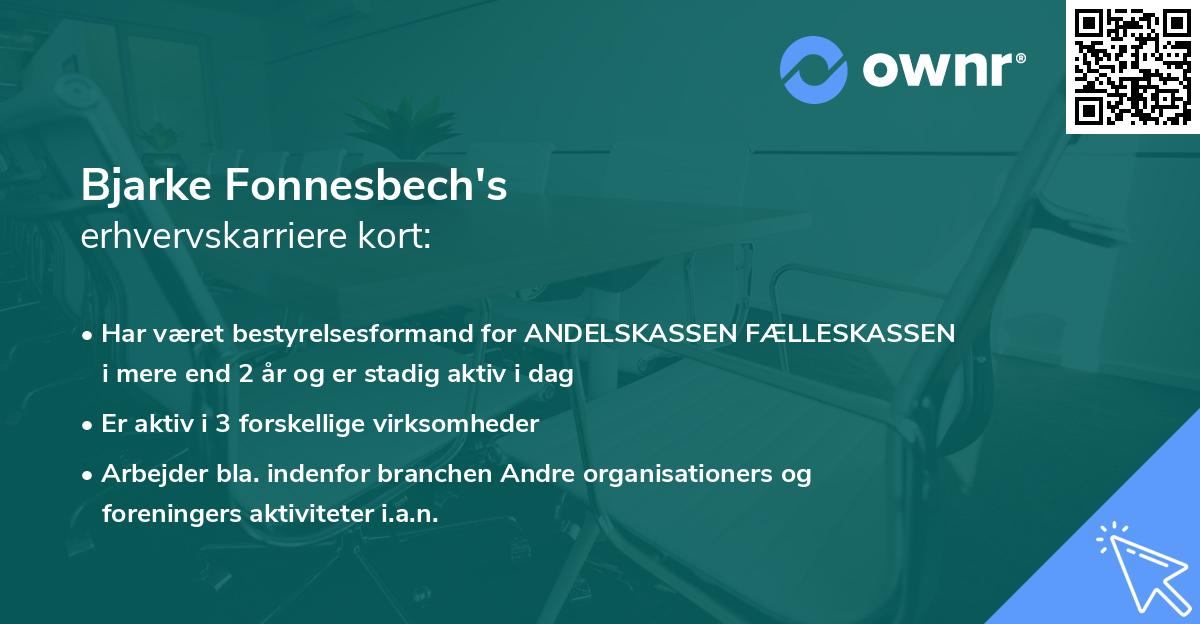 Bjarke Fonnesbech's erhvervskarriere kort