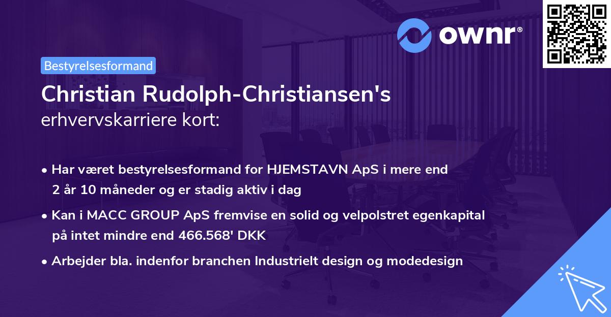 Christian Rudolph-Christiansen's erhvervskarriere kort