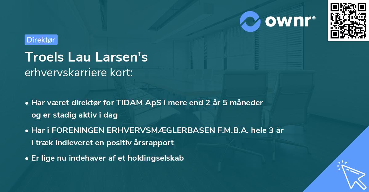 Troels Lau Larsen's erhvervskarriere kort