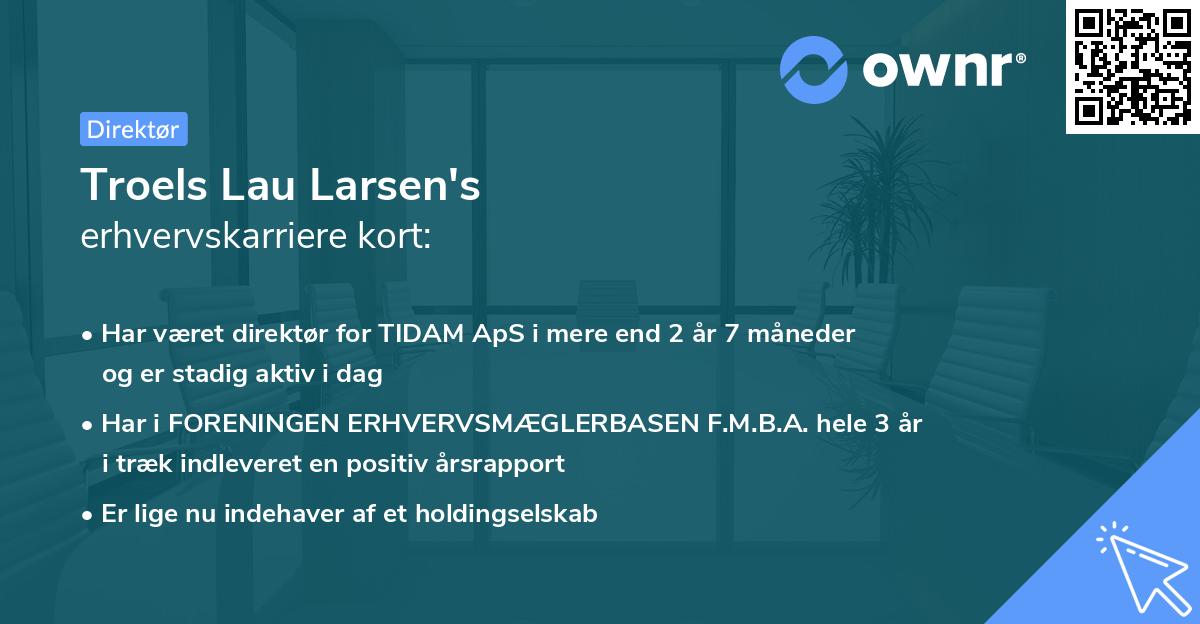 Troels Lau Larsen's erhvervskarriere kort