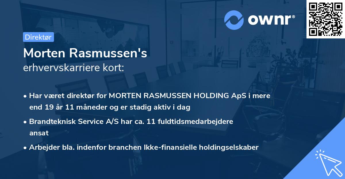 Morten Rasmussen's erhvervskarriere kort