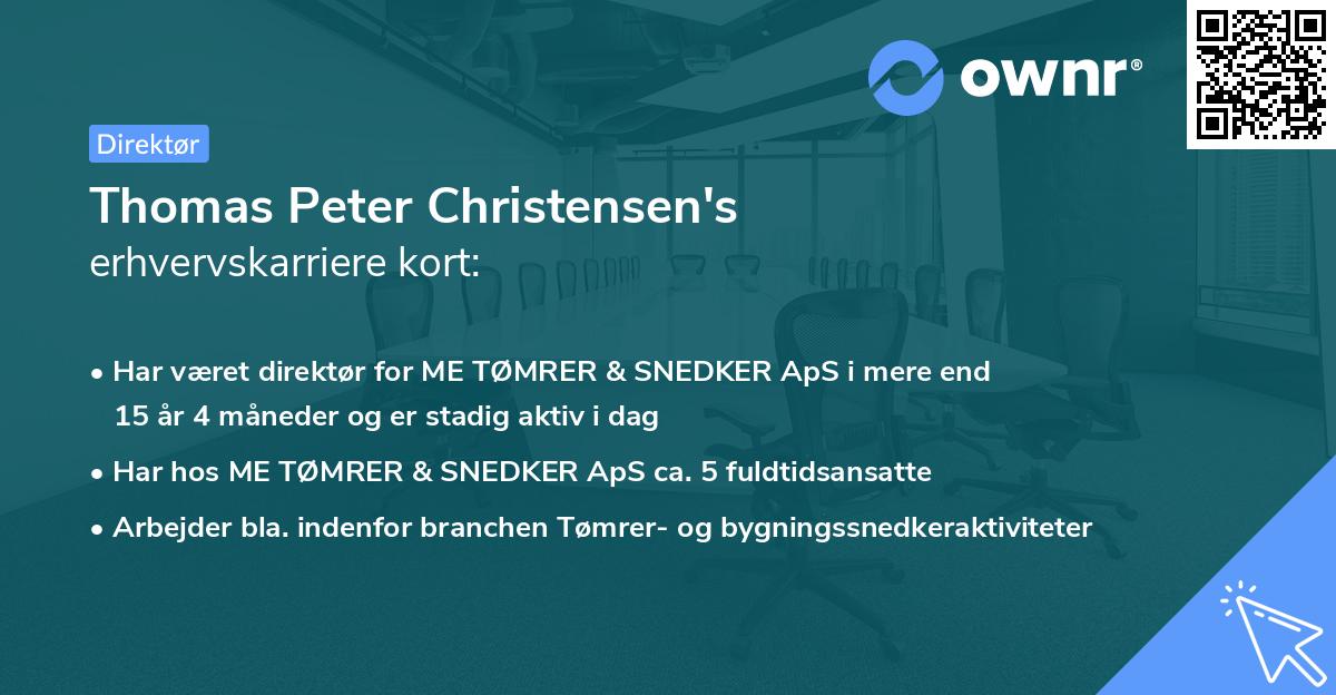 Thomas Peter Christensen's erhvervskarriere kort