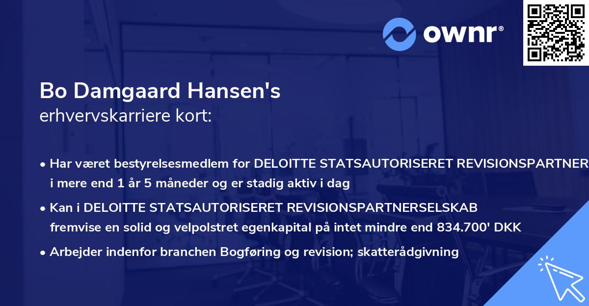 Bo Damgaard Hansen's erhvervskarriere kort