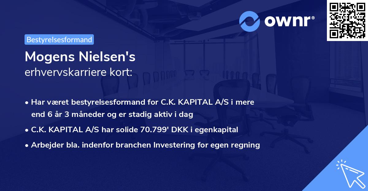 Mogens Nielsen's erhvervskarriere kort