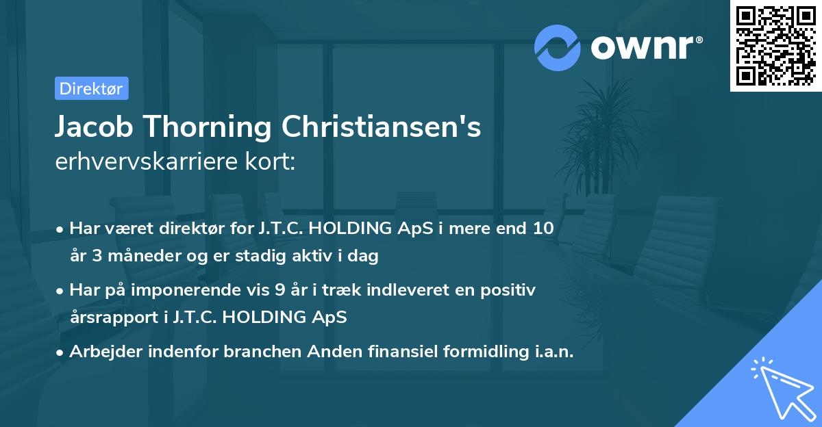 Jacob Thorning Christiansen's erhvervskarriere kort