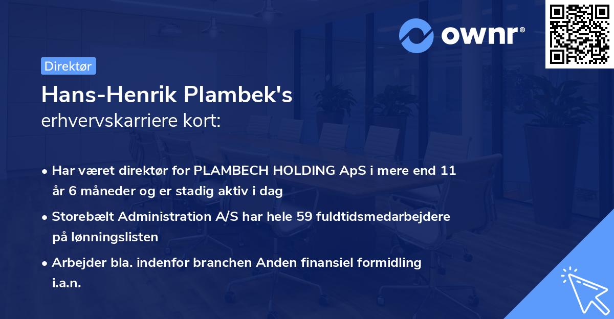 Hans-Henrik Plambek's erhvervskarriere kort