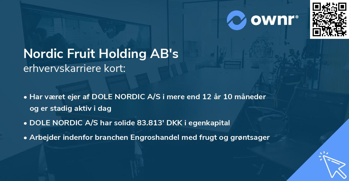 Nordic Fruit Holding AB's erhvervskarriere kort