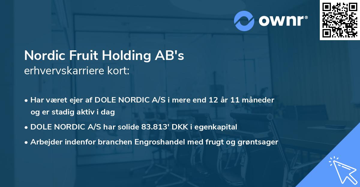 Nordic Fruit Holding AB's erhvervskarriere kort